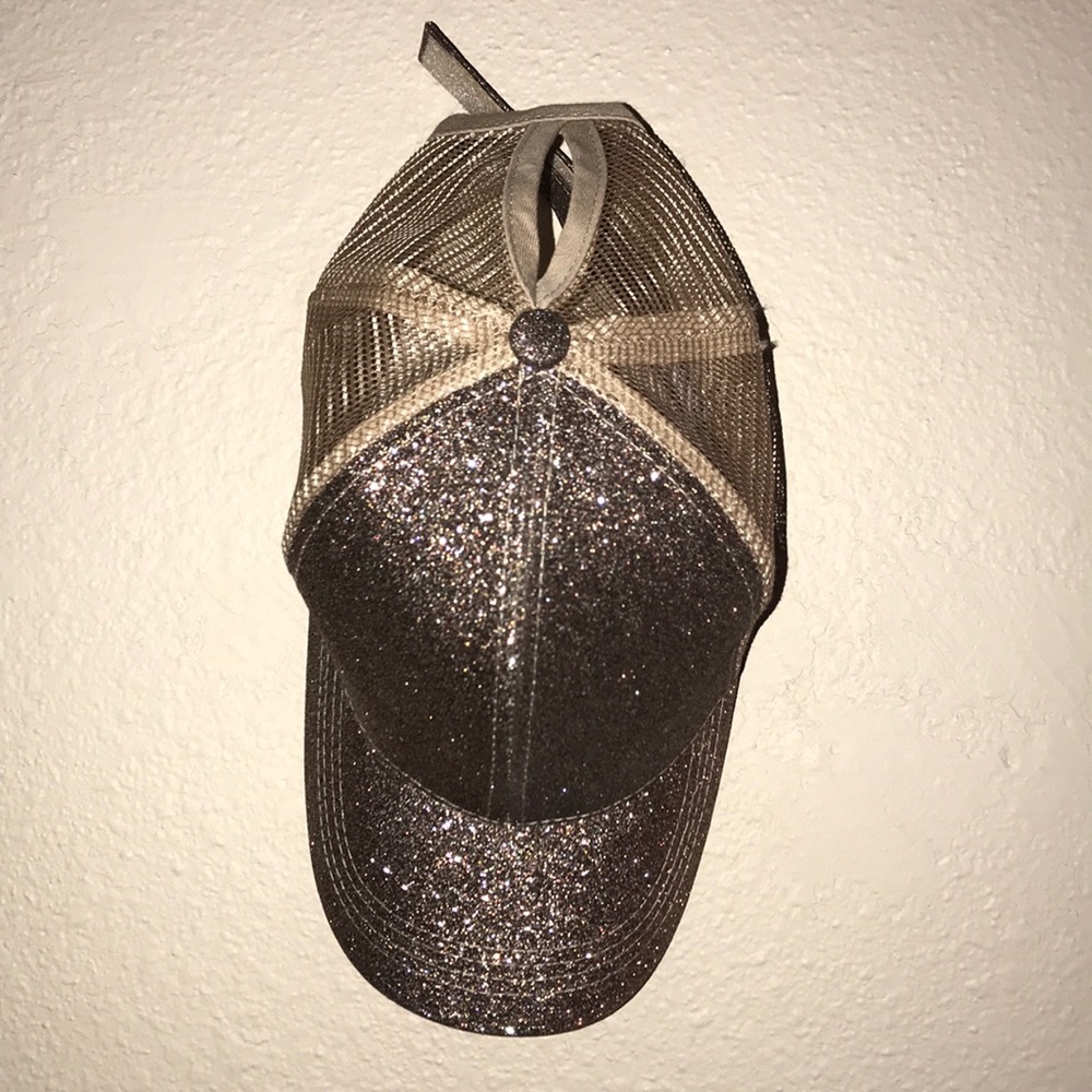 Sparkly pony tail hat
